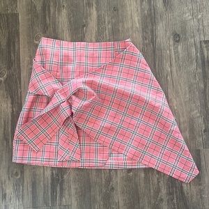 Pink plaid skirt